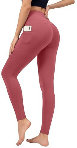 Love My Fashions® Plaine Femmes S'accroupir Preuve Haut Cintrée Transparente Entraînement Contrôle du Ventre Pantalon de Yoga avec 2 CÔTÉ & 1 Poche INTÉRIEURE