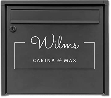 Hausnummer Familie Name Nachname Straßenname selbstklebend Folie Aufkleber für Briefkasten Haustür Glasdekor Namensschild Schwarz Weiß 14 Farben personalisierbar