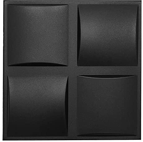 Eurodeco 3D Wandpaneele Dekoren Wandverkleidung Deckenpaneele Platten Paneele Wanddeko Wandtattoos POLYSTYROL MATERIAL STYROPOR ARTIG 3D /2m²-8PCS Pillow Black 3mm stärke