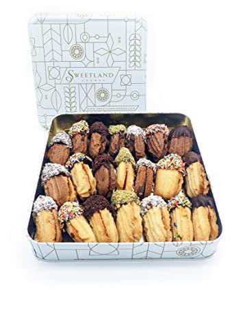 Sweetland London Petits Fours Assortment - 500 g | Traditional Chocolate & Vanilla Cookies | Gifts | Ramadan, Mother's Day, Easter, & Eid | Classic Family Sharing Treat Pack | UK Made | Tin Gift Box
