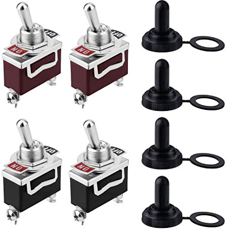 AIEX 20 Interruptor de 12v Interruptor Palanca 12v Interruptor Marino Estanco Interruptores de Palanca Marinos, Impermeables, 12 V CC, 30 A, Interruptor de Palanca 250 V CA, 15 A, SPST 2 Pines