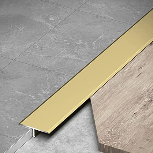 VIZET Perfil de transición Aluminio Listón De Borde De Alfombra Y Suelo, Autoadhesivo Banda De Unión para Suelos Laminados/Barra Divisoria Plana, para Puerta De Entrada Balcón Portales