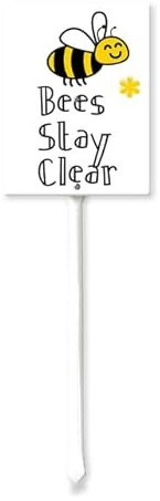 Geroclonup 17,8 x 22,4 cm Garden Stakes Caution Bees Stay Clear – Cartello decorativo per giardino con api da giardino e cortile, decorazione per interni