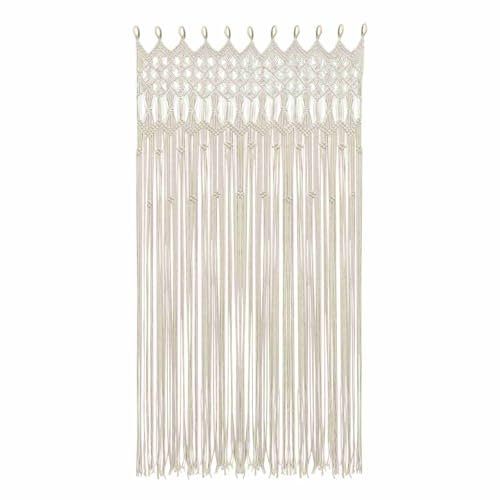 Tyvotrend Tenda da Parete in Macramè, Arazzo da Parete Realizzata a Mano, Decorazione Bohémien, per Sfondo per Finestra, Porte, Soggiorno, Matrimonio, Bianco, 120 x 195 cm