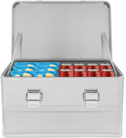 KAPIPALA 50L Aluminium Camping Aufbewahrungsbox Alukiste Tragfähigkeit 20kg Handschuhbox für Organisation und Aufbewahrung von Campingutensilien 57.5x37.5x27.3cm