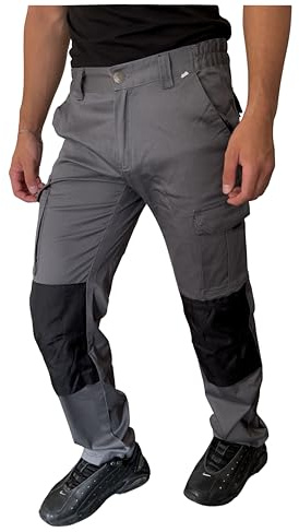 STRIKER - Pantalon de Travail Gris à 4 Poches – Tissu Stretch, Gamme Expert (FR/ES, Alpha/Lettres, S, Taille Normale, Taille Normale, Noir)