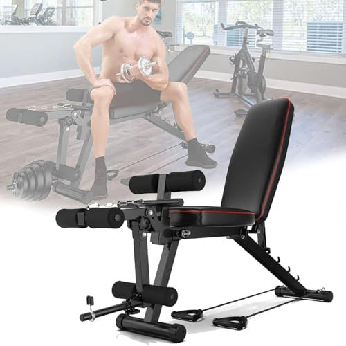 Multifunktionell viktbänk Hopfällbar träningsbänk för hemmabruk Justerbar sit-up-bänk Platt flygviktspress Fitnessutrustning för helkroppsträning