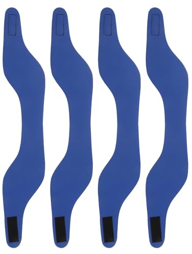 BUGUUYO 4 Pezzi 4 Fasce per Orecchie da Nuoto Impermeabili in Neoprene Blu, Fascia per Chioma da Nuotatore Regolabile per Uomo e Donna, Protezione per Orecchie in Attività Acquatiche e