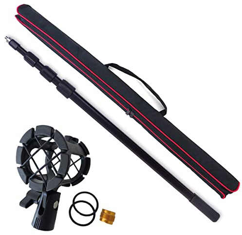 keepdrum mpb03 Boompole 3 m ton Angel Angel télescopique + pcmh1 araignée élastique Support pour Microphone directionnel Shockmount