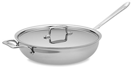 All-Clad BD55404 D5 Brushed Stainless Steel Five-Ply Dishwasher Safe Week Night Pan Cookware, 4-Quart, Silver by All-Clad