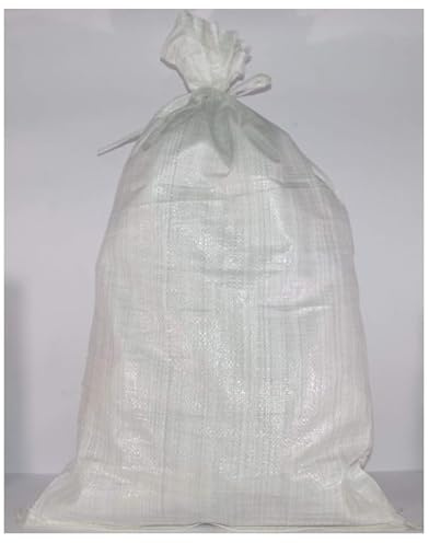 Sacchi di rafia bianchi misura 40 cm x 70 cm adatti a vari usi soprattutto per la protezione da invasione di acqua (5)
