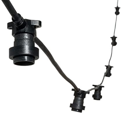 MU 10M Catena Luminosa Esterno LED Catenaria 10 Portalampada E27 Da 10 Metri Cavo Nero Prolungabile Fino a 1000W IP54 Outdoor Giardino Matrimonio|10 M, NERO [Classe efficenza energetica: A]