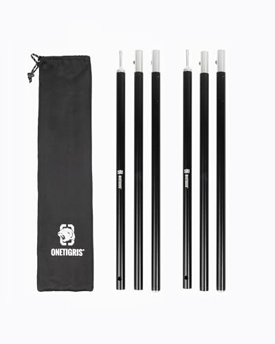 OneTigris leichte Zeltstangen, 2 Stück/Set, 7075-Aluminium-Legierung, Verstellbar & ausziehbar (125 cm)