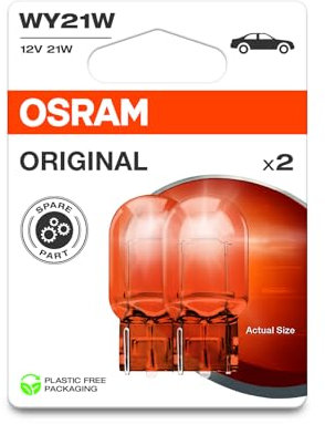 Osram ORIGINAL 12V, WY21W, 7504-02B, socle en verre, lampe de signalisation halogène, double blister (2 lampes), white