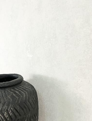 NEWROOM Tapete Weiß Vlies Betonoptik - Modern Industrial Zementoptik Glanz für Wohnzimmer Schlafzimmer
