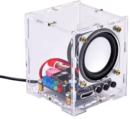Ycagrain -009 Altavoz Bluetooth Mini Spaker Unidad Componente Electrónico Kit de Bricolaje con cable sin 5 V DC alimentado y carcasa de acrílico fácil instalación