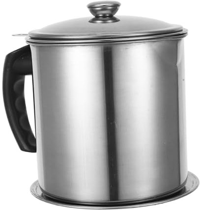 OUNONA Recolector De Grasa De Tocino Olla De Aceite Con Colador De Malla Fina Tapa y Asa