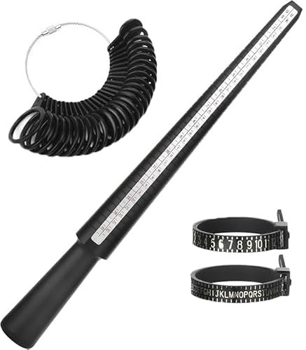 Frogetu Ringgrößenmesser,4 Stück Ringgrössenmesser,Ringmaß Schablone Set, Ringschablone,Ringstock zum Messen von Ringdurchmessern, Größenstandard UK, EU, USA