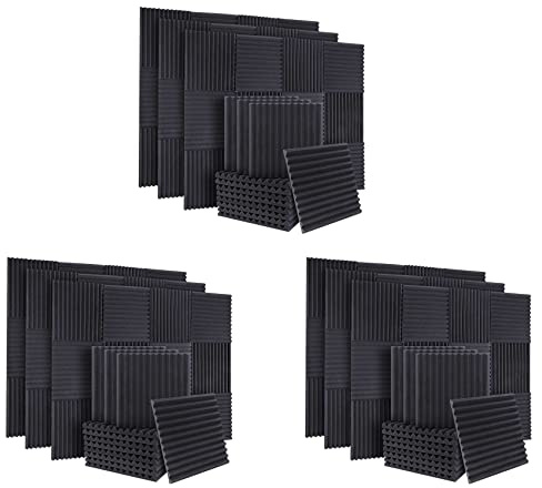 Reinscer 150 piezas de protección acústica de espuma de protección de sonido paneles absorbentes de sonido cuña para de estudio techo 1 x 12 x 12
