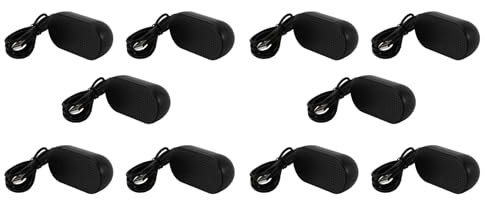 Reinscer 10 x altavoz USB, altavoz portátil, altavoz multimedia estéreo alimentado para portátil, portátil, PC, negro