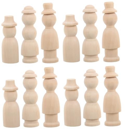 Sosoport Poupées En Bois Brutes Et Personnages En Bois Pour Garçon Et Filles Lot De 12 Pièces Tailles Variées Non Peintes Jouets Diy Pour Créativité Loisirs Créatifs Et Décoration Intérieure