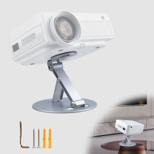 Eroshoo Support Mural Ultra Compact Rotatif à 180° pour Vidéoprojecteur avec vis Universelle 1/4 pour Home Cinéma, Salle de Jeux et Bureau