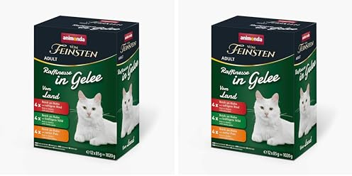 animonda Vom Feinsten Adult Raffinesse Nourriture pour Chat en gelée, Pack Mixte (12 x 85 g), Nourriture Humide avec Taurine et Vitamine D3, sans ajout de Sucre, de soja et de céréales (Lot de 2)