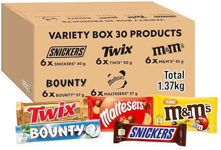 Mars Mixed Milk Chocolate Bars Variety Bulk Multipack Box, 30 Pcs 1.37kg