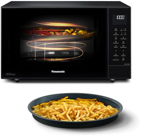 Panasonic NN-CT56RBEPG 27L 4-i-1 kombimikrovågsugn inverter med luftfryer, 1000 W, 19 automatiska program, konvektionsgrillmatlagning, utrymmesbesparande smal design, svart