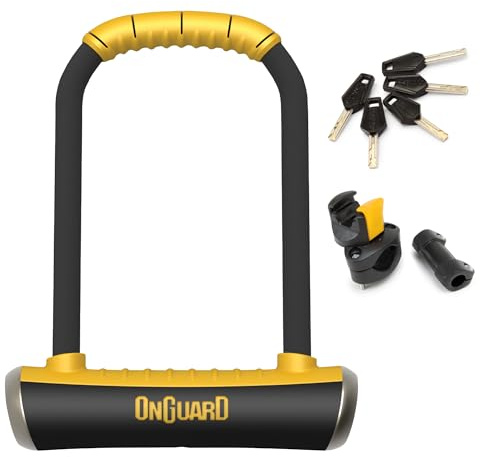 On-Guard Pitbull STD-8003 Keyed Shackle Lock, Black, 11.5 x 23.0 cm
