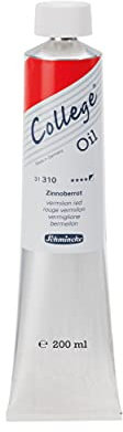 Schmincke - College Oil, Zinnoberrot in 200 ml-Tube, 31310015, Künstler-Ölfarben, bewährte Künstlerpigmente und natürliche Pflanzenöle, gute Lichtechtheit