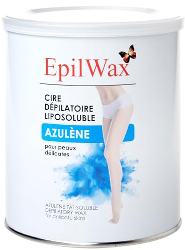 EpilWax Pot de Cire Liposoluble à l’Azulène pour Épilation - Cire Chaude Professionnelle en Pot de 800 ml