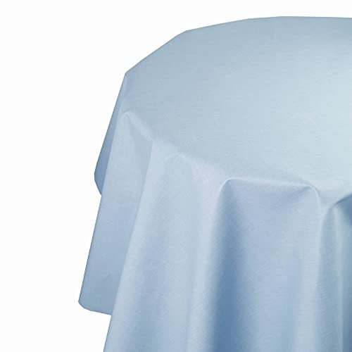 d-c-fix Wachstuch Wachstischdecke Hochwertige Tischdecke Farbe und Größe wählbar Unverwüstlich Silber Hellblau Rund 130 cm abwaschbar