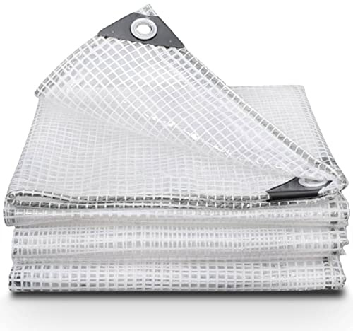 Lona transparente impermeable y resistente, tamaño cortado, 4 m x 5 m, lona de plástico de 175 g/m², lona multiusos de peso medio utilizada para cubrir muebles de jardín y como sábanas de suelo para