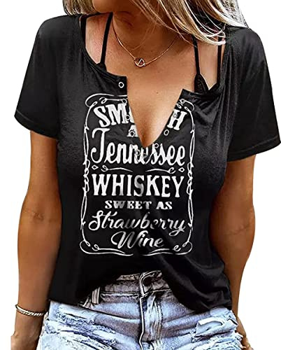 AVOZAL sommartoppar damer sexig v-ringad t-shirt svart land kortärmade skjortor casual tunika blus toppar eleganta ringhål teer