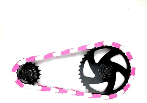 Insane Chains Bicycle Chain Cover – Protects Your Clothing Against Chain Lube and Adds Style - Easy Installation – No Tools Required – Single-Speed or Fixed-Gear Bikes Only (White-Pink, Toddler)