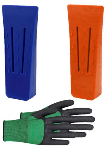 Gativs Coins D'Abattage D'Arbres Plastique 2 Pièces Coin Abattage ABS Plastique Coin pour Fendre le Bois Coins de Bucheron Plastique 6 Pouces Cales pour Enregistrement (Bleu Orange)