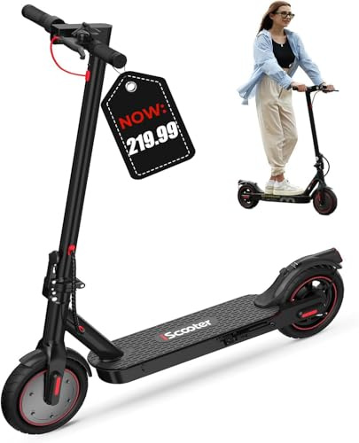 iScooter Electric Scooter, 350W Motor i8/i9 Electric Scooters Adult with Cuise Control, 20-30KM Range, 8.5Inch Tires, 3 Speed Mode, Double Braking System Fast E Scooter for Adults and Teens