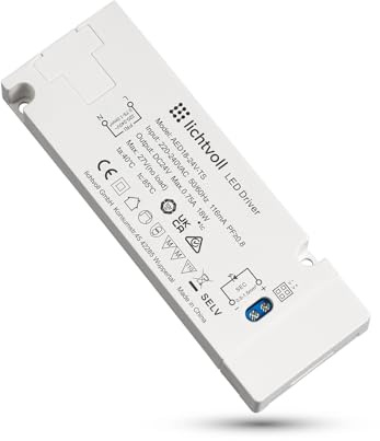 lichtvoll Led Trafo 24v 18W Led Netzteil 24v Trafo 230v auf 24v 0.75A Led Driver, Netzteil Led Trafo, Keine Mindestbelastung, Kein LED-Flimmern, Kein Transformator-Rauschen