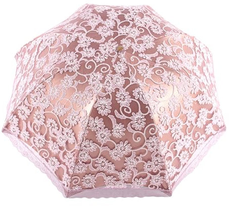 Zdprkqzvz Spitzenschirm bestickter Regenschirm, Schutz, Prinzessinnen-Regenschirm, faltbare Beschichtung, Schattenschirme