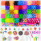 Momo's Den Loom Bands kit - Vibrant Colours Rubber Bands Bracelet Making kit with Alphabet Beads (5000)