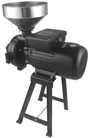 DSYOGX - Macinino elettrico per cereali, tipo 150, 220 V, 2200 W, con imbuto, può macinare riso, grano, mais e chicchi di caffè, nero