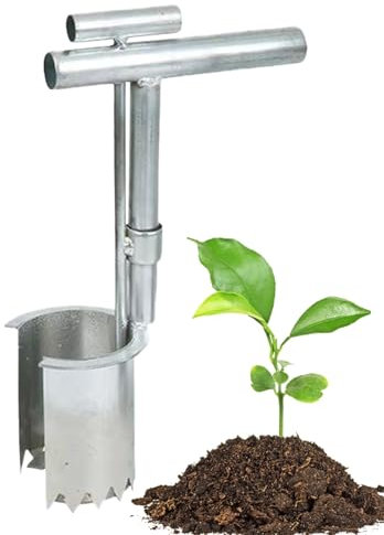 Herramienta de plantador de Bulbo de Acero Inoxidable, trasplantador de plántulas, Herramientas manuales de jardín de Servicio Pesado, Herramienta fácil de plantación de Semillas y Bulbo para Flores