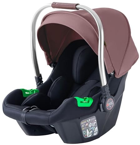 Daliya® NEOMOVE i-Size Babyschale 0–13 kg (40–87 cm) – 5-Punkt-Gurt, verstellbare Kopfstütze, für NEOMOVE Kinderwagen, Neugeboreneneinlage, Tragegriff, Baby Autositz, Kindersitz (Silber-Violett)