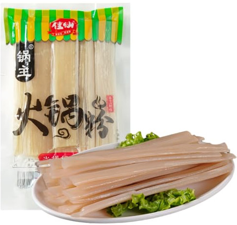 Mckona - Hot Pot Wide Sweet Potato Noodles, Chewy Glass Noodles for Hotpot & Soup (100g)