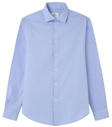 SPRINGFIELD Camisa De Popelina De Cuadros Diarios, Azul, XL