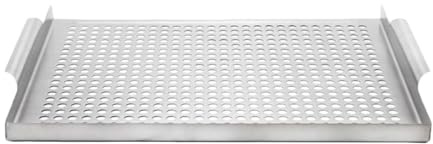 Piastra per Grill, Griglia da Campeggio in Acciaio Inossidabile Sostitutiva, Accessori Barbecue Con Drenaggio Per Picnic Cene Familiari Giardino