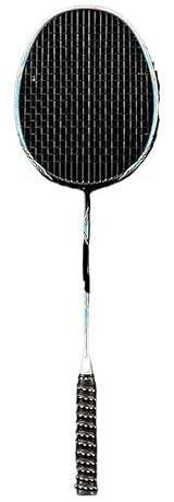 Badminton Set Racchetta da Badminton Resistente Interamente in Fibra di Carbonio for Uomini e Donne, Controllo Palla Professionale, Racchetta Singola Ultraleggera, 10U, 50 g(10U Black all Carbon)