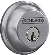 Schlage B60 N 626 Deadbolt, Keyed 1 Side, Highest Residential Security, Satin Chrome