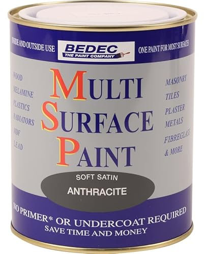 Bedec Multi Surface Paint Anthracite Grey Soft Satin 750ml